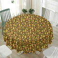 Tiki Luau Pattern Print Waterproof Round Tablecloth