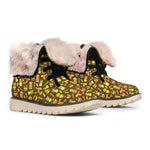 Tiki Luau Pattern Print Winter Boots