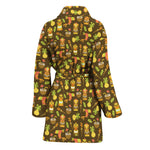 Tiki Luau Pattern Print Women's Bathrobe