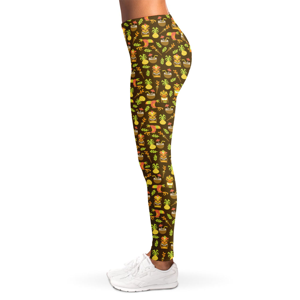 Tiki Luau Pattern Print Women's Leggings