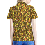 Tiki Luau Pattern Print Women's Polo Shirt