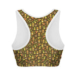 Tiki Luau Pattern Print Women's Sports Bra