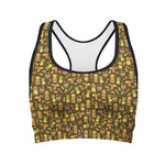 Tiki Luau Pattern Print Women's Sports Bra