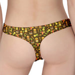Tiki Luau Pattern Print Women's Thong