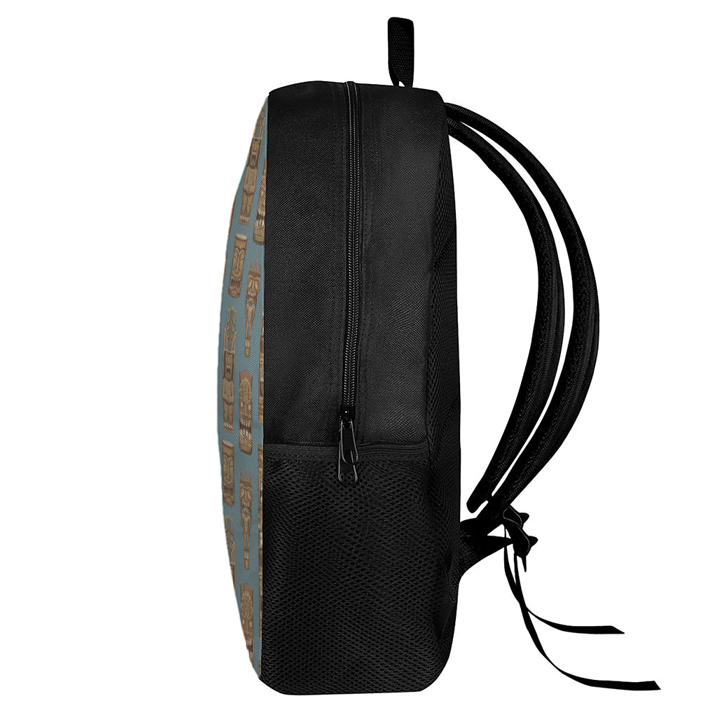 Tiki Totem Pattern Print 17 Inch Backpack