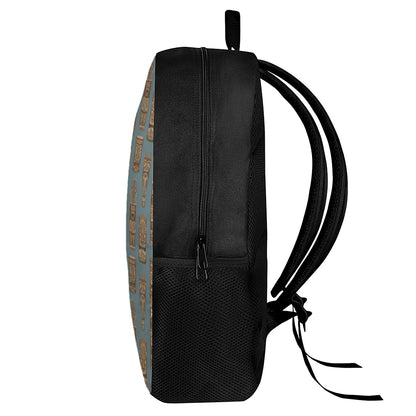 Tiki Totem Pattern Print 17 Inch Backpack