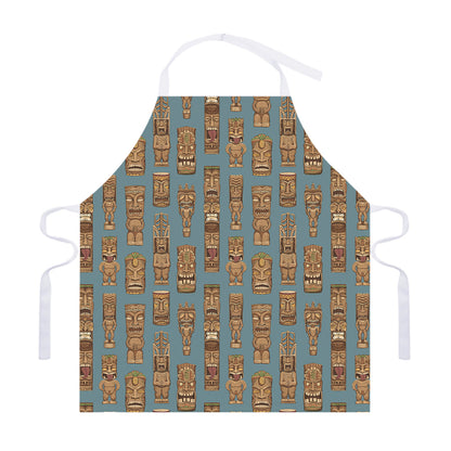 Tiki Totem Pattern Print Adjustable Apron