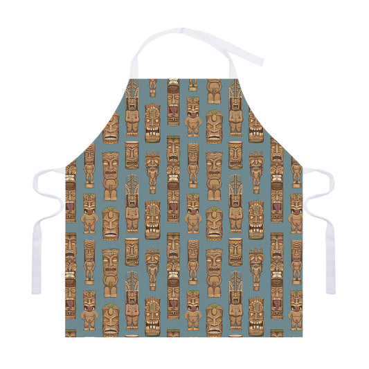 Tiki Totem Pattern Print Adjustable Apron