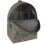 Tiki Totem Pattern Print Backpack