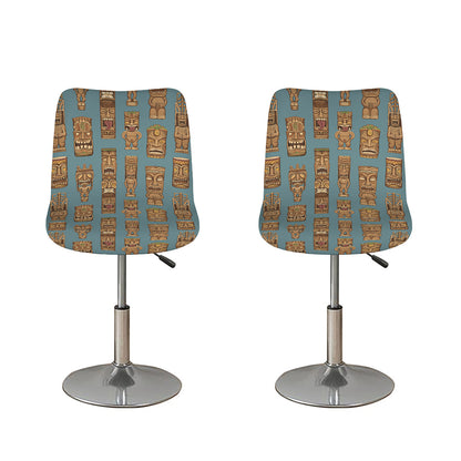 Tiki Totem Pattern Print Bar Stool Covers
