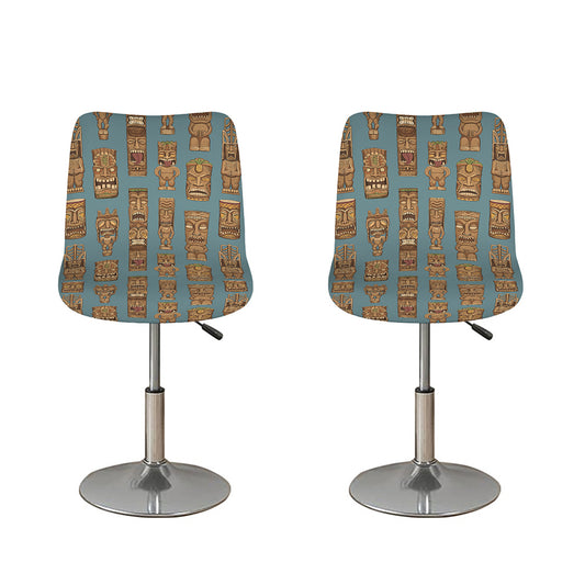 Tiki Totem Pattern Print Bar Stool Covers