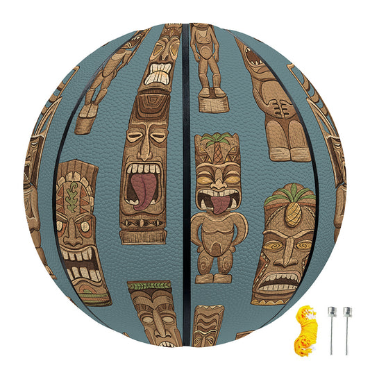 Tiki Totem Pattern Print Basketball