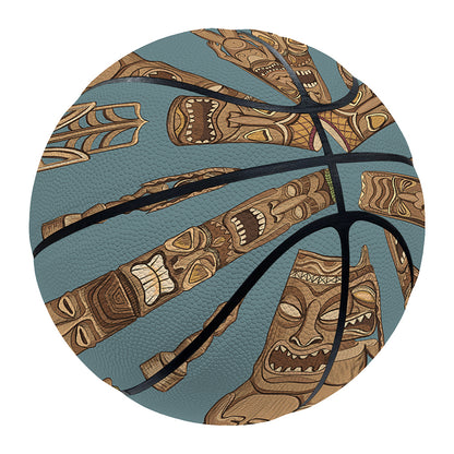 Tiki Totem Pattern Print Basketball