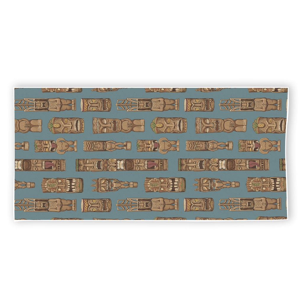 Tiki Totem Pattern Print Beach Towel