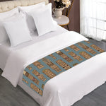 Tiki Totem Pattern Print Bed Runner