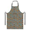 Tiki Totem Pattern Print Bib Apron With Pocket