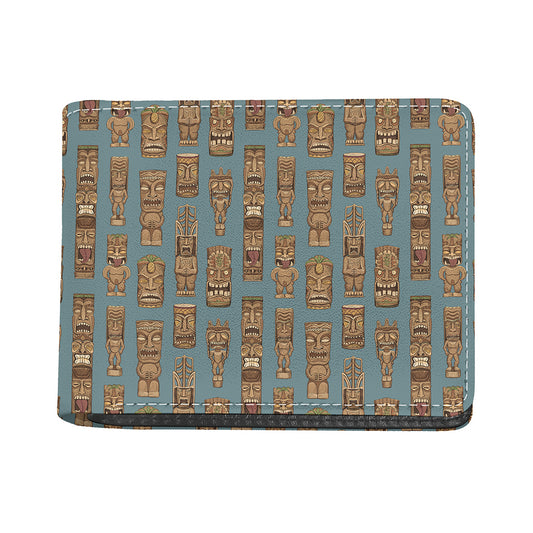 Tiki Totem Pattern Print Bifold Wallet