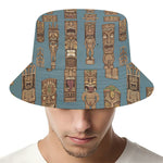 Tiki Totem Pattern Print Bucket Hat