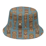 Tiki Totem Pattern Print Bucket Hat