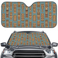 Tiki Totem Pattern Print Car Windshield Sun Shade