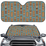 Tiki Totem Pattern Print Car Windshield Sun Shade