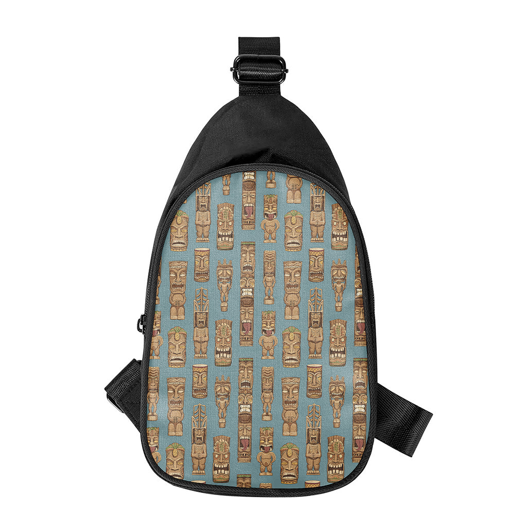 Tiki Totem Pattern Print Chest Bag
