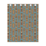 Tiki Totem Pattern Print Curtain