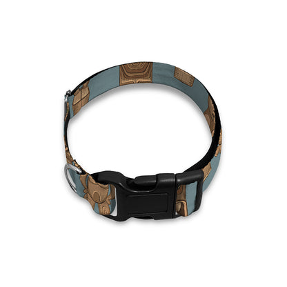 Tiki Totem Pattern Print Dog Collar