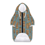 Tiki Totem Pattern Print Dog Zip Up Hoodie