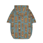 Tiki Totem Pattern Print Dog Zip Up Hoodie