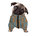 Tiki Totem Pattern Print Dog Zip Up Jacket
