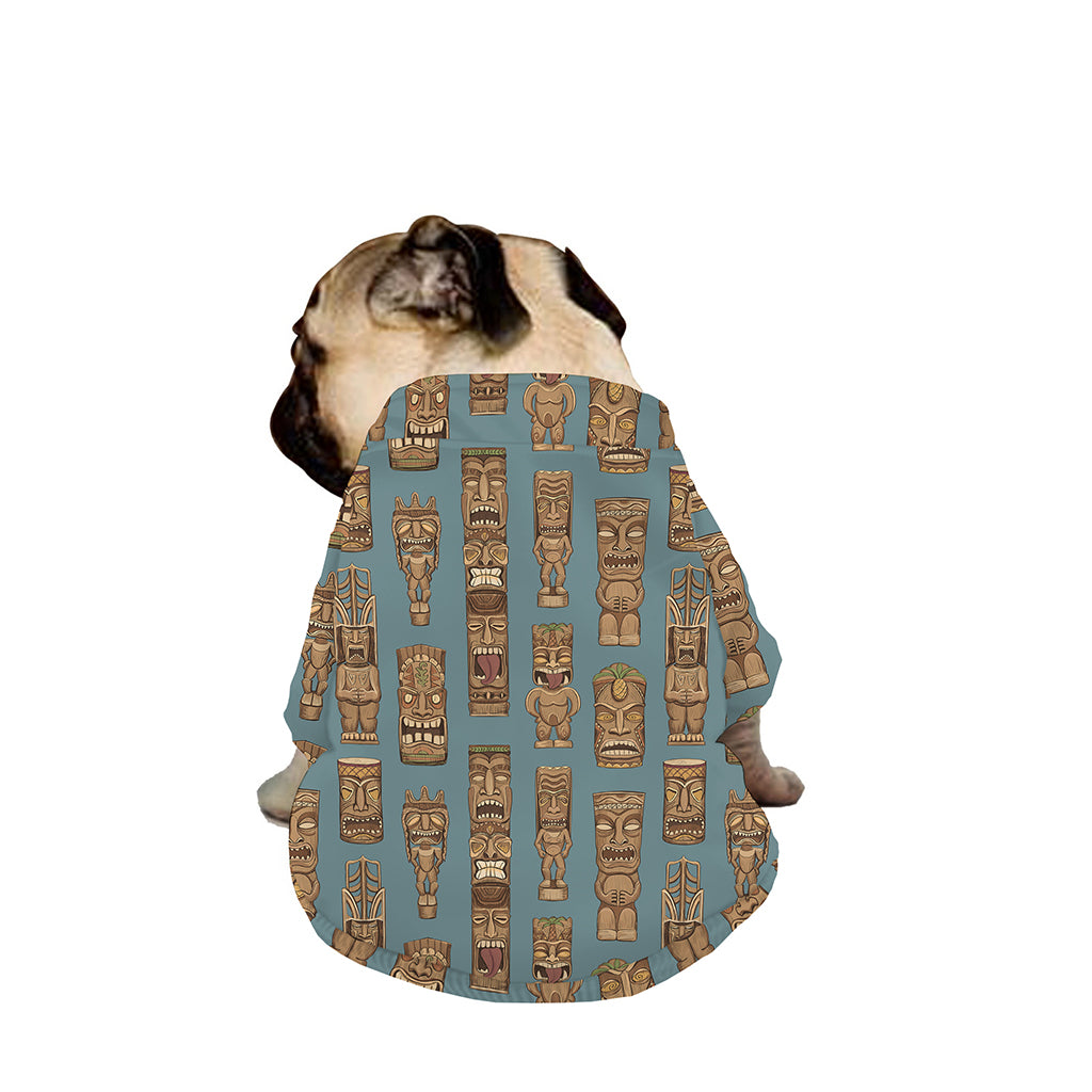 Tiki Totem Pattern Print Dog Zip Up Jacket