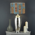 Tiki Totem Pattern Print Drum Lamp Shade
