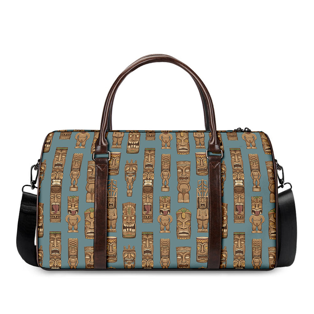 Tiki Totem Pattern Print Duffle Bag