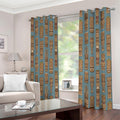 Tiki Totem Pattern Print Extra Wide Grommet Curtains