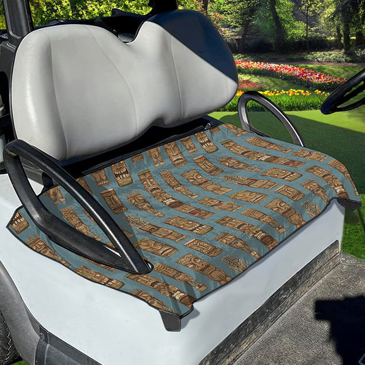 Tiki Totem Pattern Print Golf Cart Seat Cover