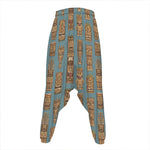 Tiki Totem Pattern Print Hammer Pants