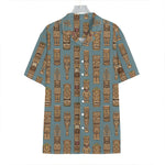 Tiki Totem Pattern Print Hawaiian Shirt