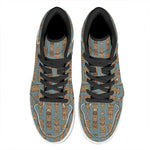 Tiki Totem Pattern Print High Top Leather Sneakers
