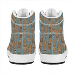 Tiki Totem Pattern Print High Top Leather Sneakers