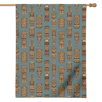 Tiki Totem Pattern Print House Flag