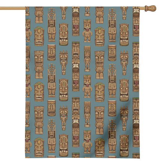 Tiki Totem Pattern Print House Flag