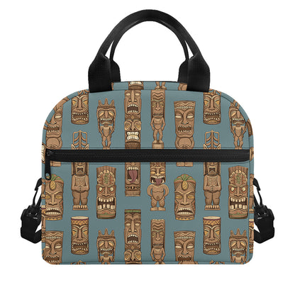 Tiki Totem Pattern Print Insulated Lunch Bag