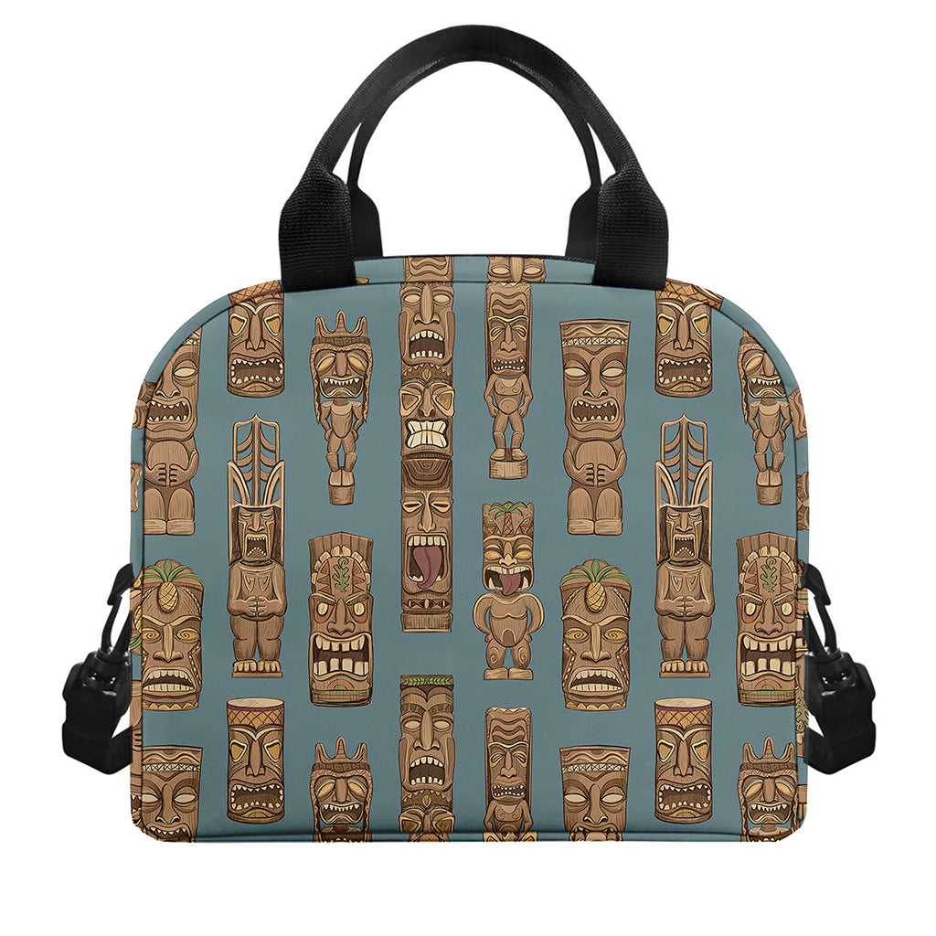Tiki Totem Pattern Print Insulated Lunch Bag
