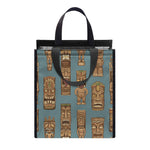Tiki Totem Pattern Print Insulated Lunch Tote