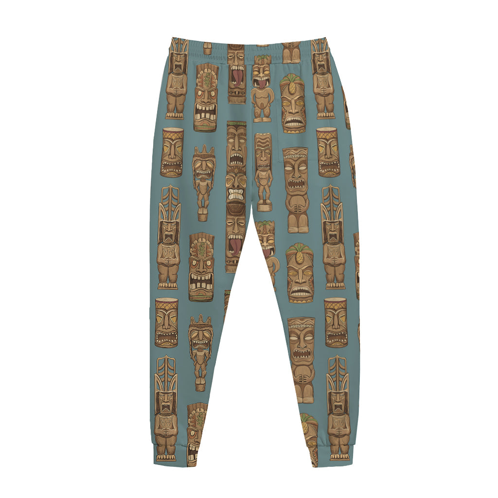 Tiki Totem Pattern Print Jogger Pants