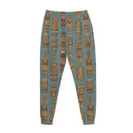 Tiki Totem Pattern Print Jogger Pants