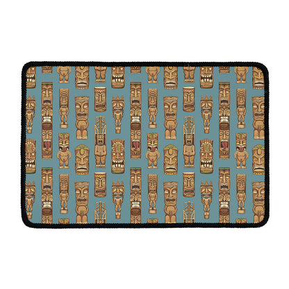 Tiki Totem Pattern Print Kitchen Mat