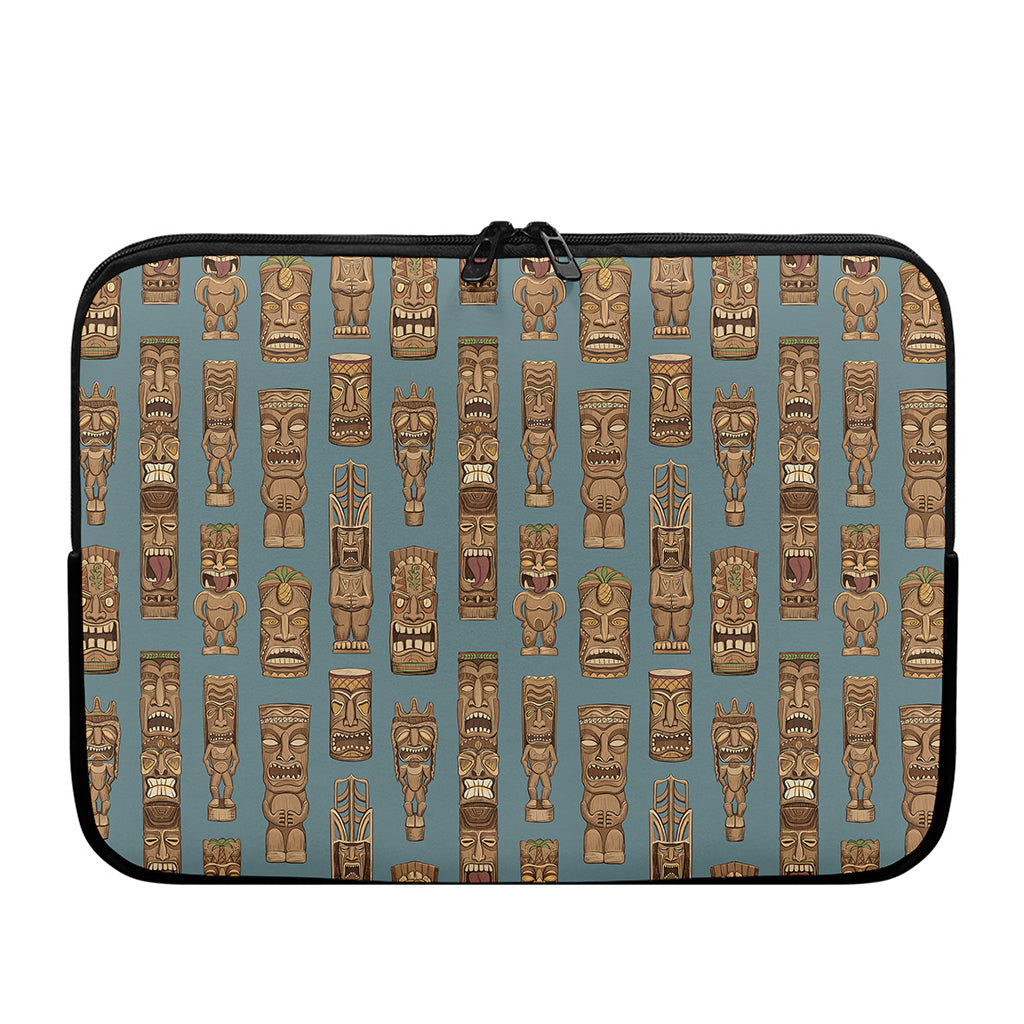 Tiki Totem Pattern Print Laptop Sleeve