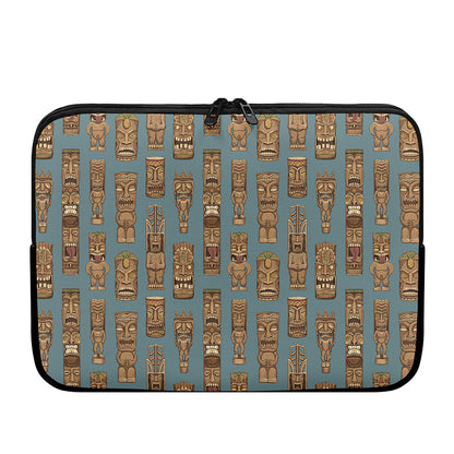 Tiki Totem Pattern Print Laptop Sleeve